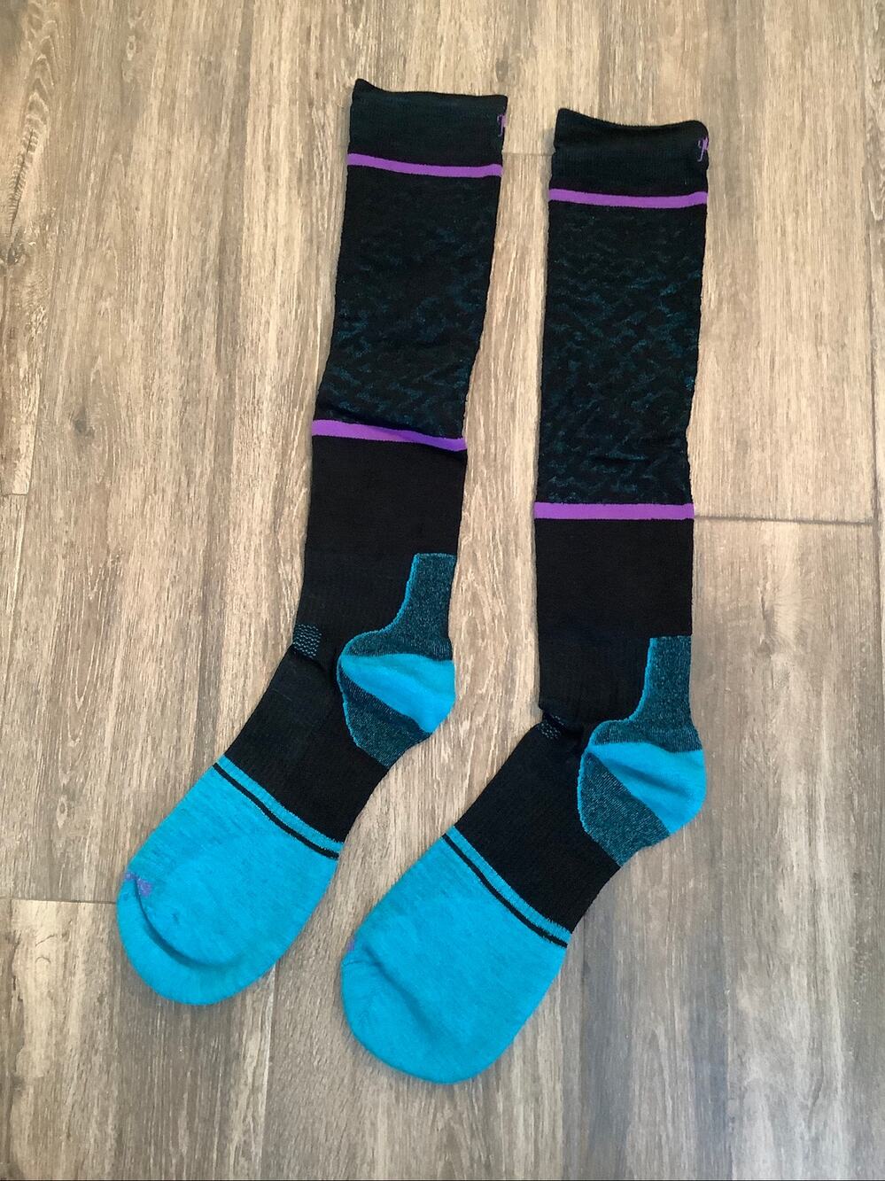 Smartwool Large Snowboard Targeted Cushion Retro Line Over The Calf Socks A16-8